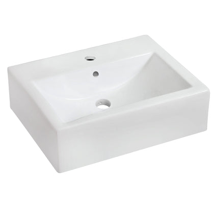 American Imaginations AI-33925 20" White Rectangular Wall Mount Transitional Bathroom Vessel Sink Set