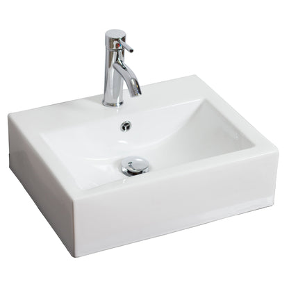 American Imaginations AI-33925 20" White Rectangular Wall Mount Transitional Bathroom Vessel Sink Set