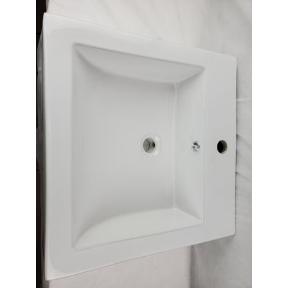 American Imaginations AI-34149 20" White Rectangular Semi-Recessed Modern Bathroom Vessel Sink Set