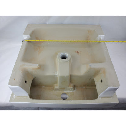American Imaginations AI-34149 20" White Rectangular Semi-Recessed Modern Bathroom Vessel Sink Set