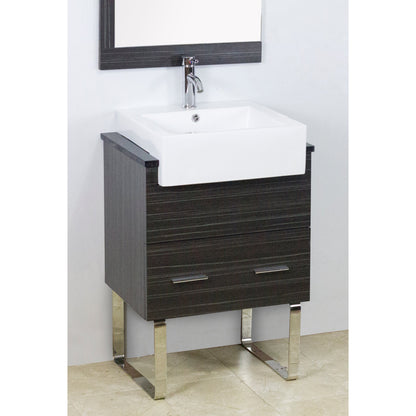 American Imaginations AI-34149 20" White Rectangular Semi-Recessed Modern Bathroom Vessel Sink Set