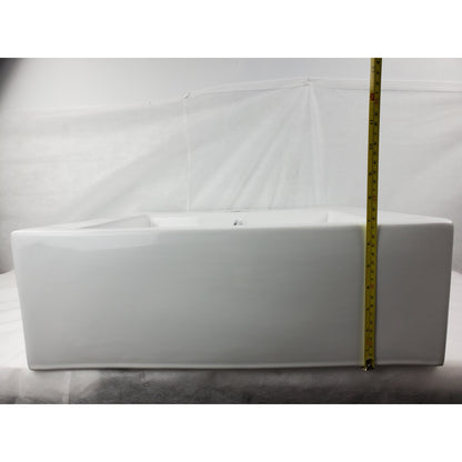 American Imaginations AI-34159 20" White Rectangular Semi-Recessed Modern Bathroom Vessel Sink Set