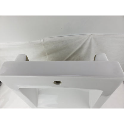 American Imaginations AI-34159 20" White Rectangular Semi-Recessed Modern Bathroom Vessel Sink Set
