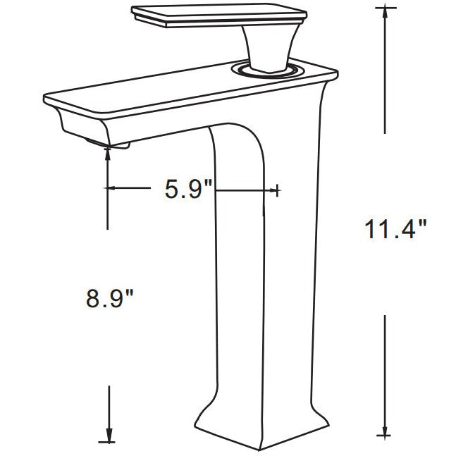 American Imaginations AI-34184 22" White Rectangular Above Counter Modern Bathroom Vessel Sink Set