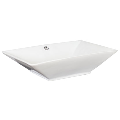 American Imaginations AI-34184 22" White Rectangular Above Counter Modern Bathroom Vessel Sink Set