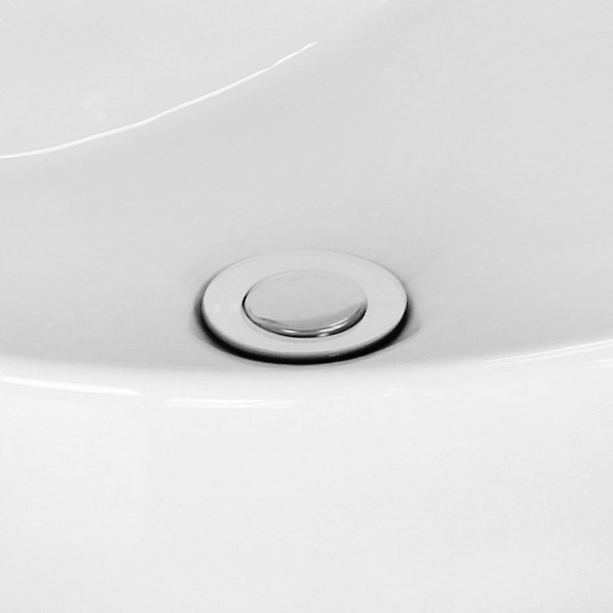American Imaginations AI-34185 22" White Rectangular Above Counter Modern Bathroom Vessel Sink Set