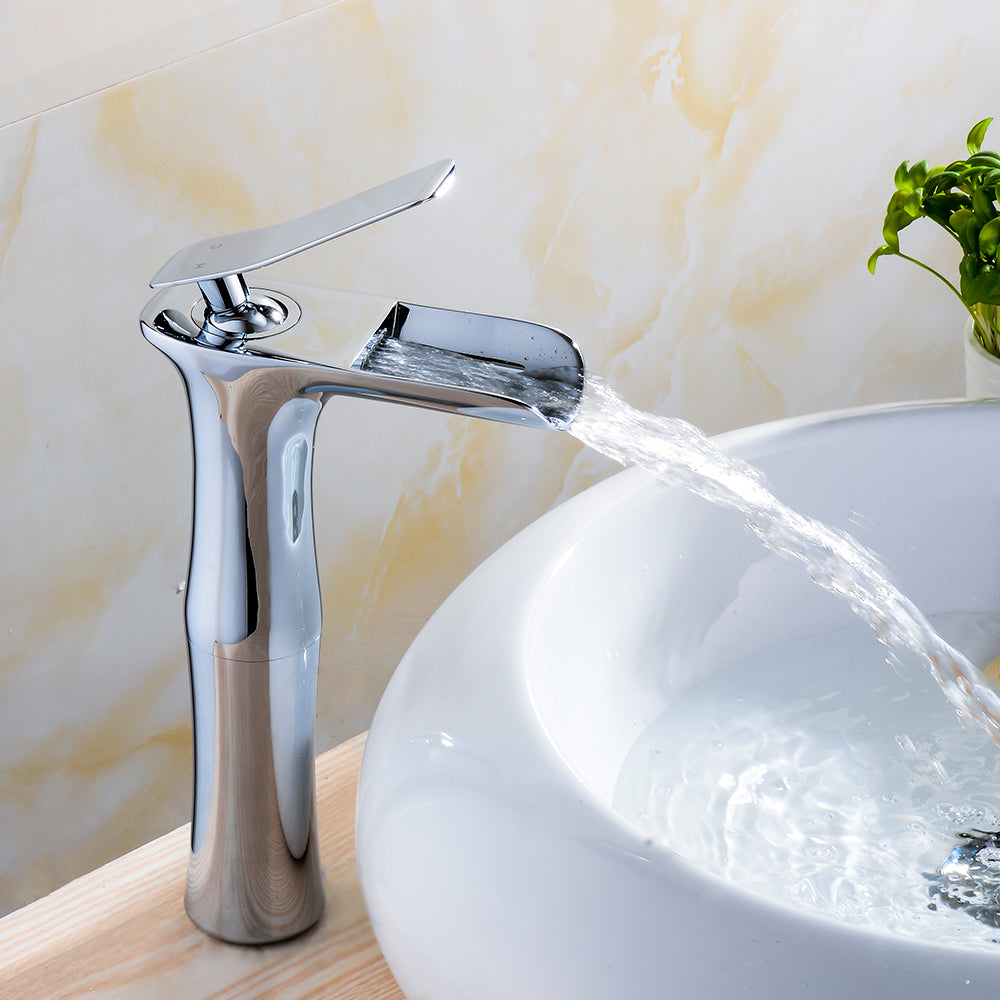 American Imaginations AI-34185 22" White Rectangular Above Counter Modern Bathroom Vessel Sink Set