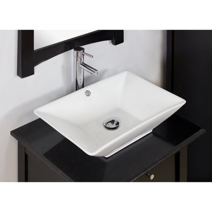 American Imaginations AI-34189 22" White Rectangular Above Counter Modern Bathroom Vessel Sink Set
