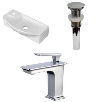 American Imaginations AI-34191 18" White Rectangular Above Counter Transitional Bathroom Vessel Sink Set