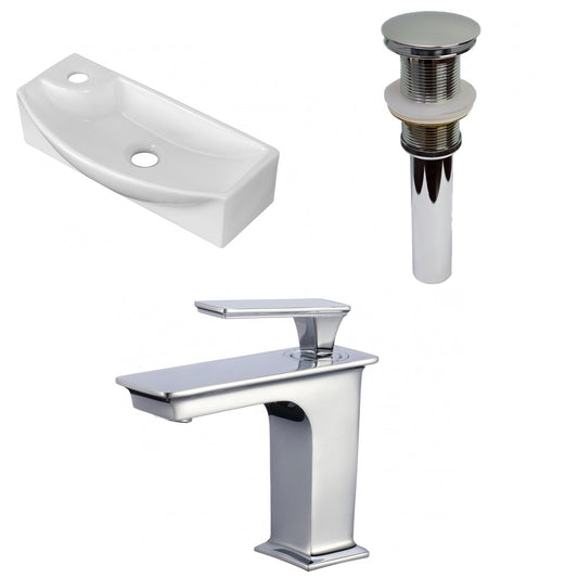 American Imaginations AI-34191 18" White Rectangular Above Counter Transitional Bathroom Vessel Sink Set