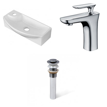 American Imaginations AI-34196 18" White Rectangular Above Counter Transitional Bathroom Vessel Sink Set