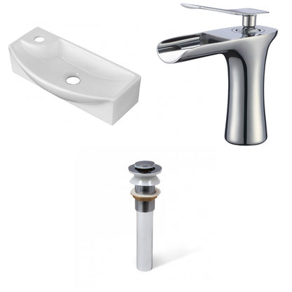 American Imaginations AI-34199 18" White Rectangular Above Counter Transitional Bathroom Vessel Sink Set