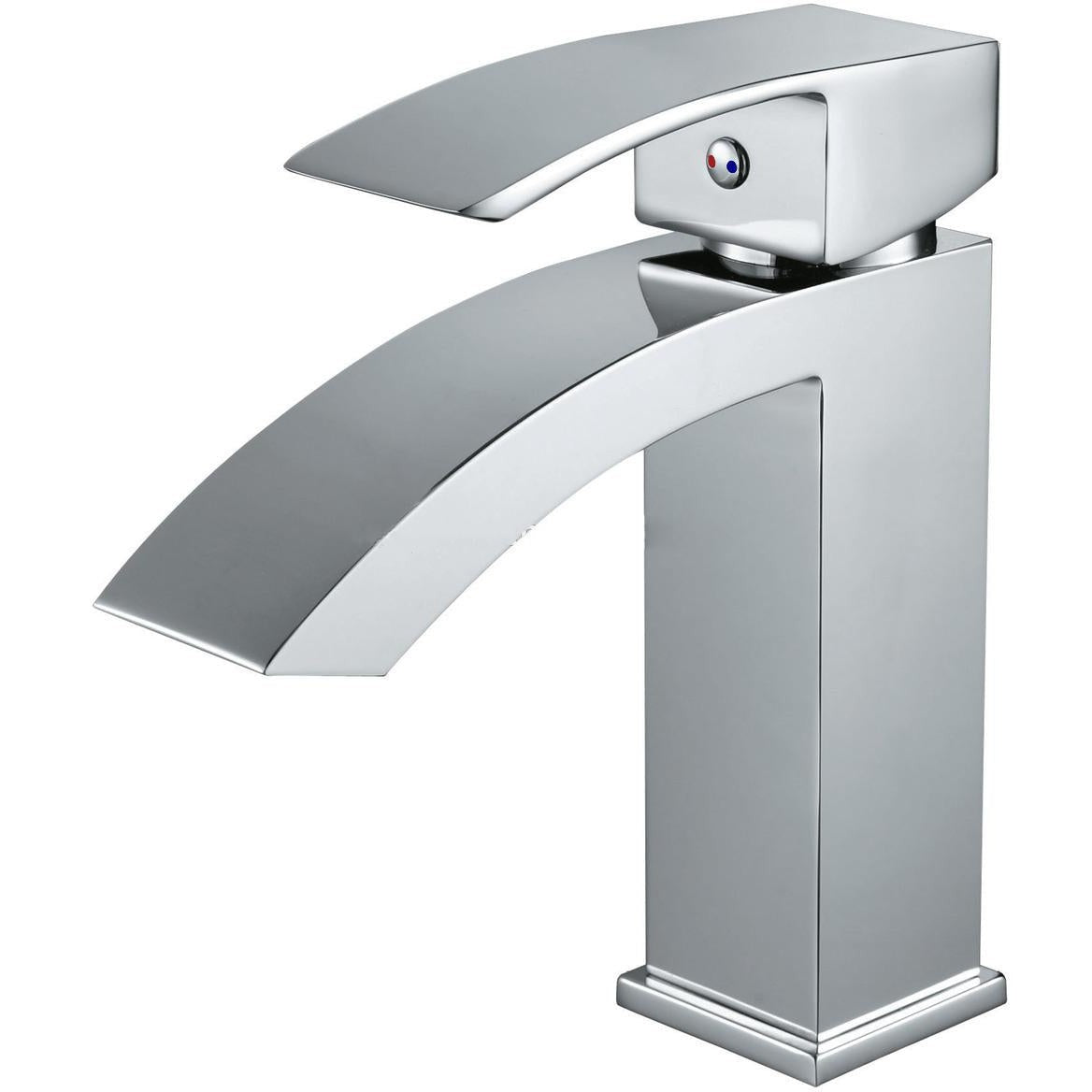 American Imaginations AI-34202 18" White Rectangular Above Counter Transitional Bathroom Vessel Sink Set