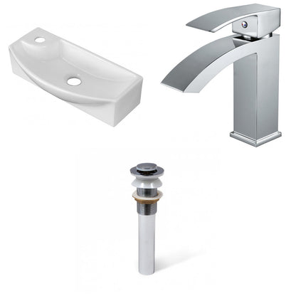 American Imaginations AI-34202 18" White Rectangular Above Counter Transitional Bathroom Vessel Sink Set
