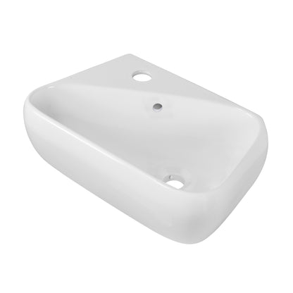 American Imaginations AI-34232 18" White Rectangular Wall Mount Transitional Bathroom Vessel Sink Set
