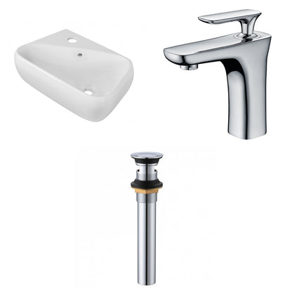 American Imaginations AI-34232 18" White Rectangular Wall Mount Transitional Bathroom Vessel Sink Set