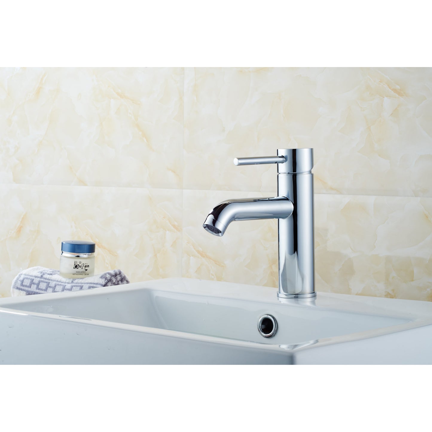 American Imaginations AI-34237 18" White Rectangular Wall Mount Transitional Bathroom Vessel Sink Set