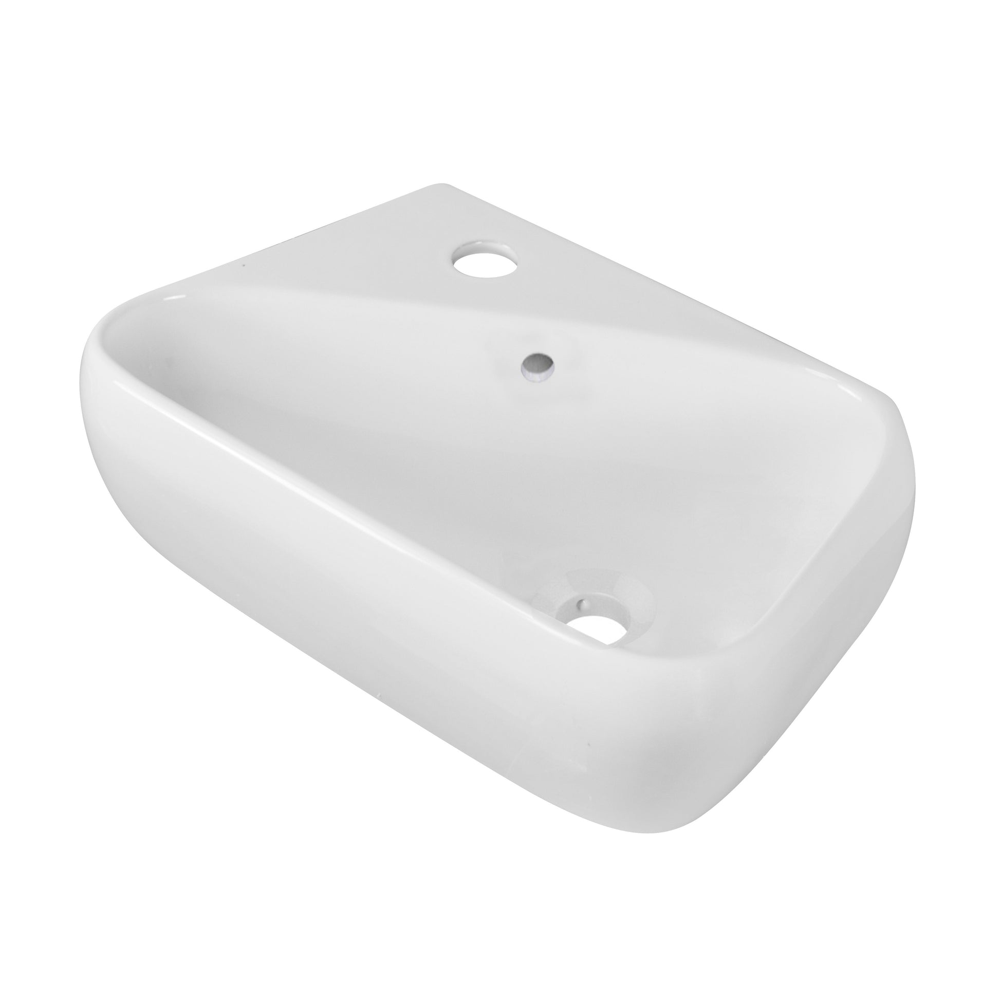American Imaginations AI-34237 18" White Rectangular Wall Mount Transitional Bathroom Vessel Sink Set
