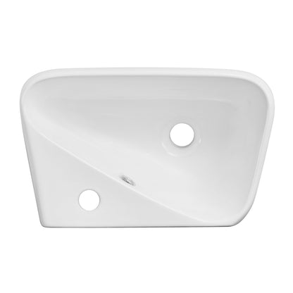 American Imaginations AI-34239 18" White Rectangular Above Counter Transitional Bathroom Vessel Sink Set