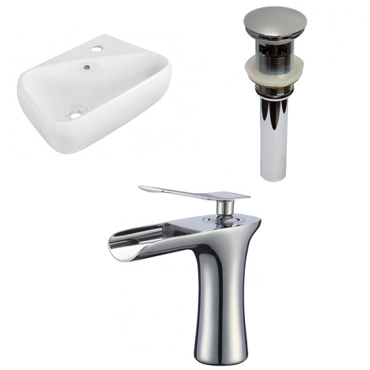 American Imaginations AI-34239 18" White Rectangular Above Counter Transitional Bathroom Vessel Sink Set