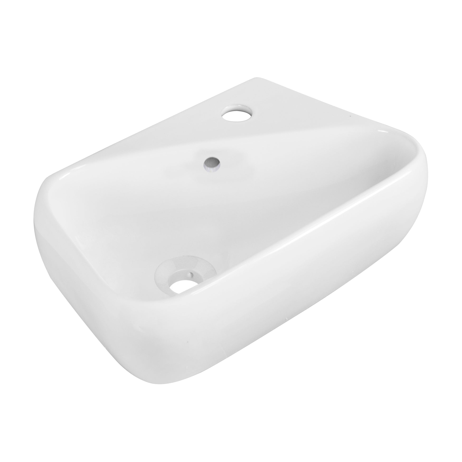 American Imaginations AI-34243 18" White Rectangular Above Counter Transitional Bathroom Vessel Sink Set