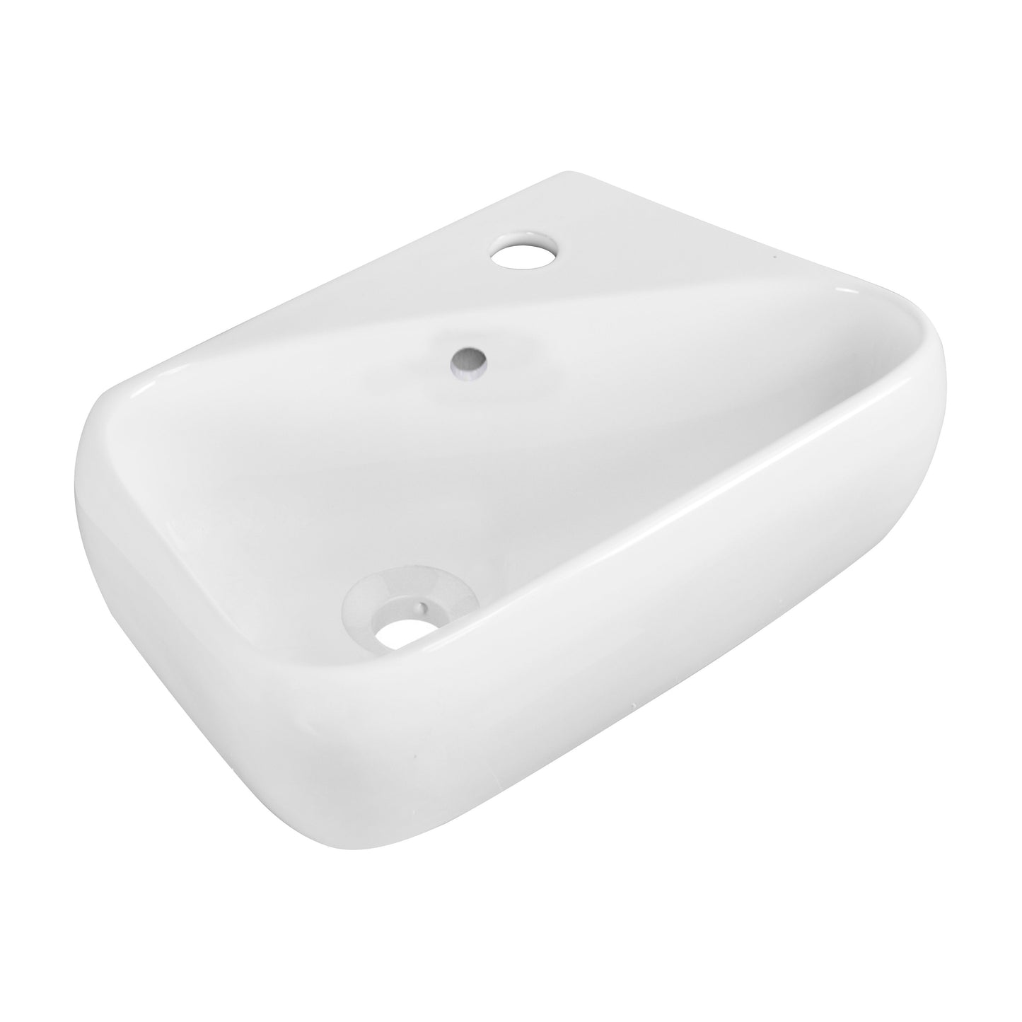 American Imaginations AI-34249 18" White Rectangular Above Counter Transitional Bathroom Vessel Sink Set
