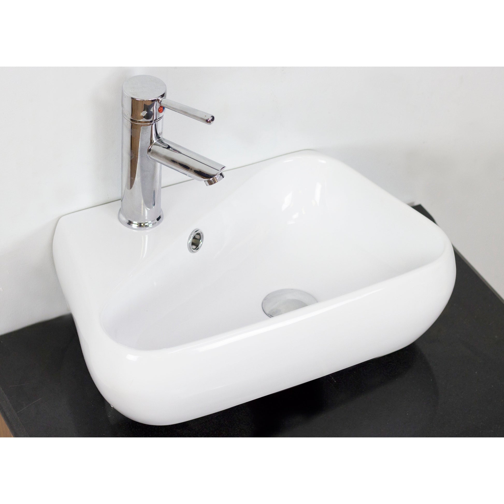 American Imaginations AI-34270 18" White Unique Above Counter Transitional Bathroom Vessel Sink Set