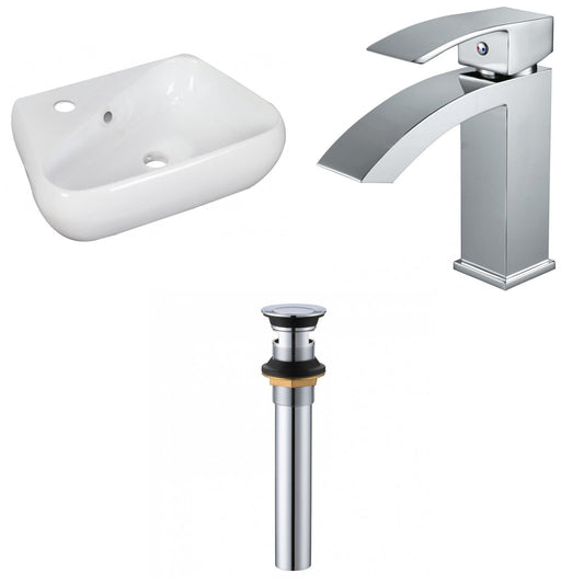 American Imaginations AI-34274 18" White Unique Above Counter Transitional Bathroom Vessel Sink Set