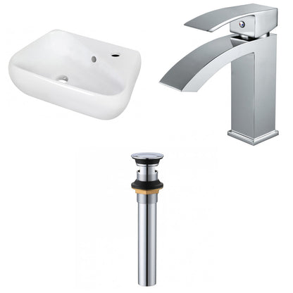 American Imaginations AI-34286 18" White Unique Above Counter Transitional Bathroom Vessel Sink Set