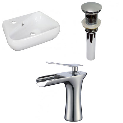 American Imaginations AI-34287 18" White Unique Wall Mount Transitional Bathroom Vessel Sink Set