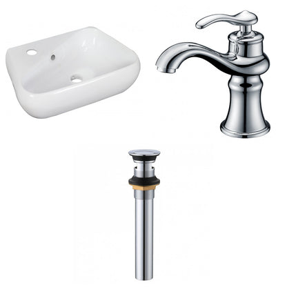 American Imaginations AI-34290 18" White Unique Wall Mount Transitional Bathroom Vessel Sink Set