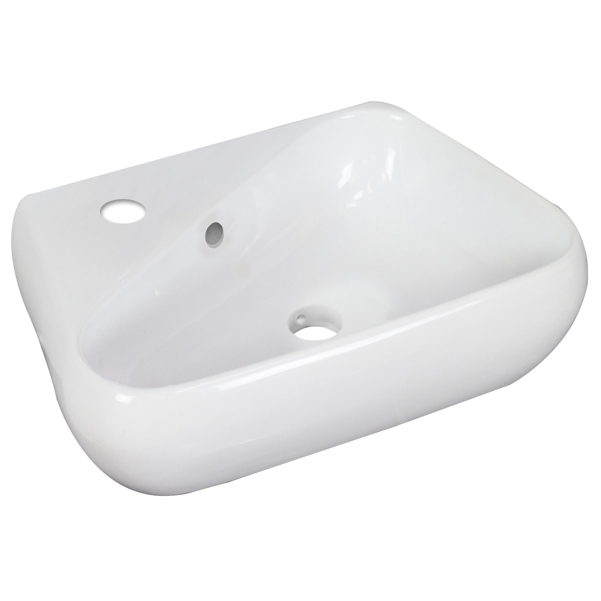 American Imaginations AI-34291 18" White Unique Wall Mount Transitional Bathroom Vessel Sink Set