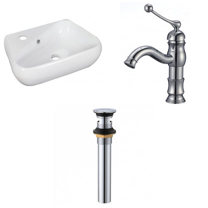 American Imaginations AI-34294 18" White Unique Wall Mount Transitional Bathroom Vessel Sink Set