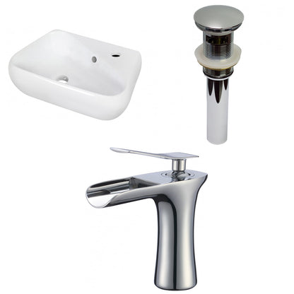 American Imaginations AI-34299 18" White Unique Wall Mount Transitional Bathroom Vessel Sink Set