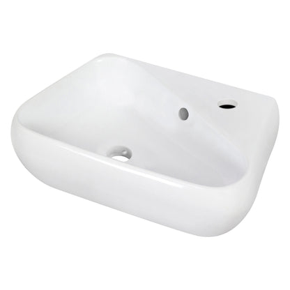 American Imaginations AI-34302 18" White Unique Wall Mount Transitional Bathroom Vessel Sink Set