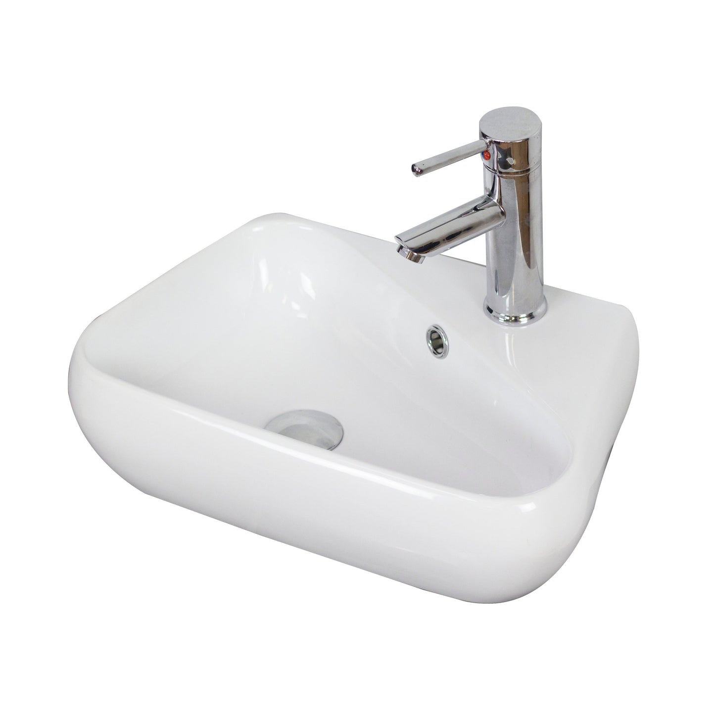 American Imaginations AI-34306 18" White Unique Wall Mount Transitional Bathroom Vessel Sink Set
