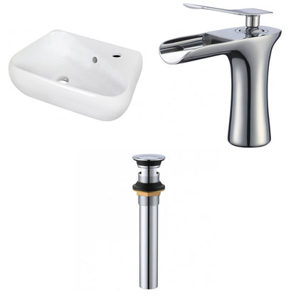 American Imaginations AI-34308 18" White Unique Wall Mount Transitional Bathroom Vessel Sink Set