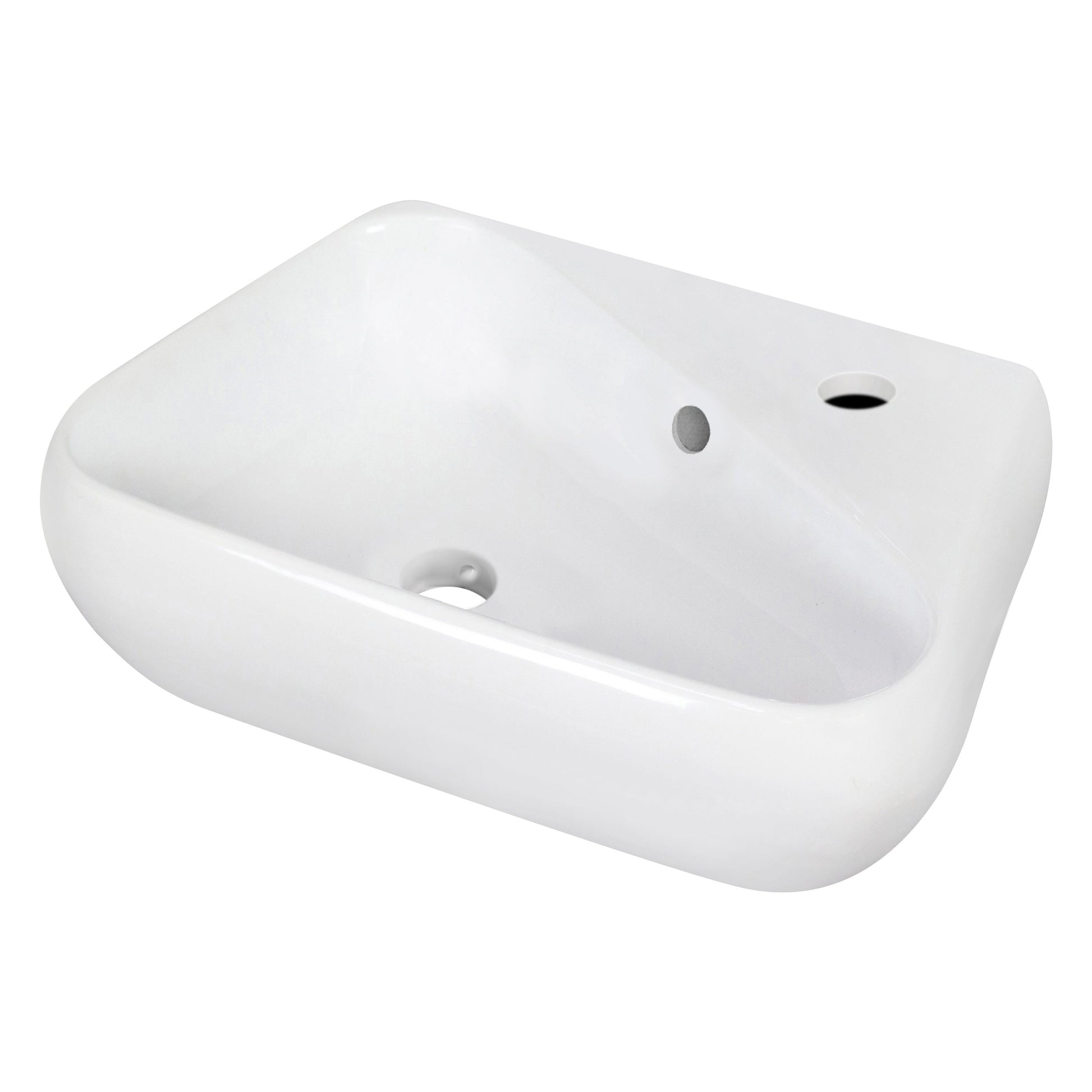 American Imaginations AI-34309 18" White Unique Wall Mount Transitional Bathroom Vessel Sink Set