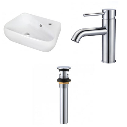 American Imaginations AI-34310 18" White Unique Wall Mount Transitional Bathroom Vessel Sink Set