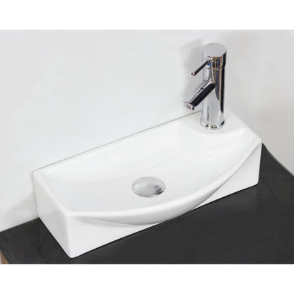 American Imaginations AI-34318 18" White Rectangular Above Counter Transitional Bathroom Vessel Sink Set