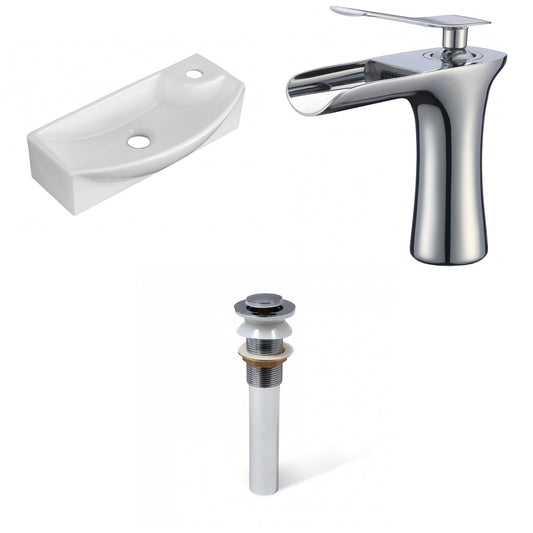 American Imaginations AI-34320 18" White Rectangular Above Counter Transitional Bathroom Vessel Sink Set