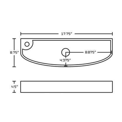 American Imaginations AI-34331 18" White Rectangular Wall Mount Transitional Bathroom Vessel Sink Set