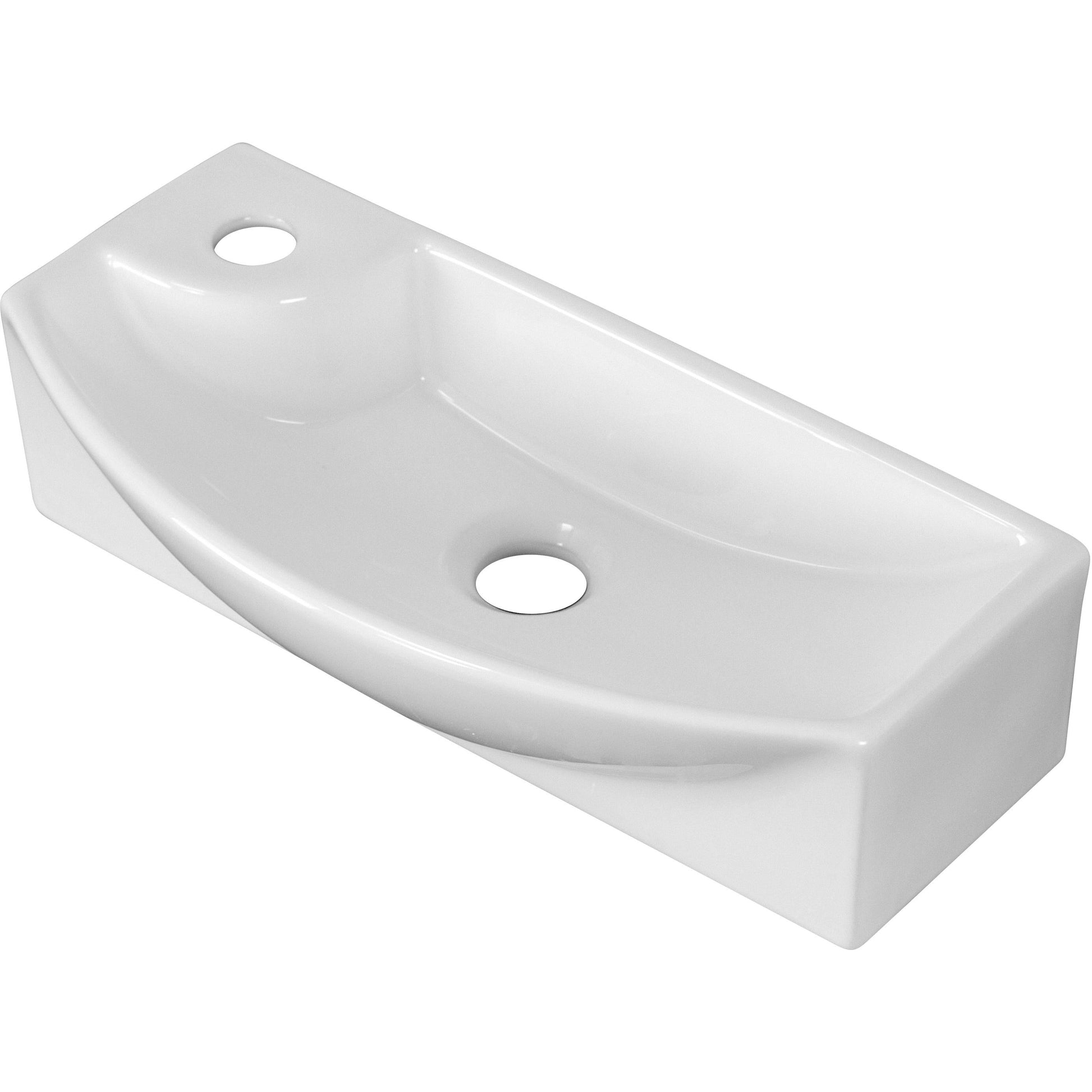 American Imaginations AI-34331 18" White Rectangular Wall Mount Transitional Bathroom Vessel Sink Set