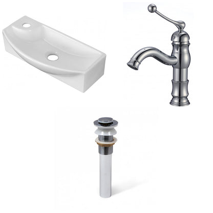 American Imaginations AI-34331 18" White Rectangular Wall Mount Transitional Bathroom Vessel Sink Set