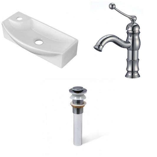 American Imaginations AI-34331 18" White Rectangular Wall Mount Transitional Bathroom Vessel Sink Set