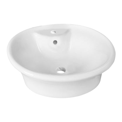 American Imaginations AI-34337 19" White Round Above Counter Transitional Bathroom Vessel Sink Set