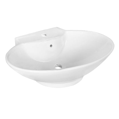 American Imaginations AI-34357 23" White Oval Above Counter Transitional Bathroom Vessel Sink Set