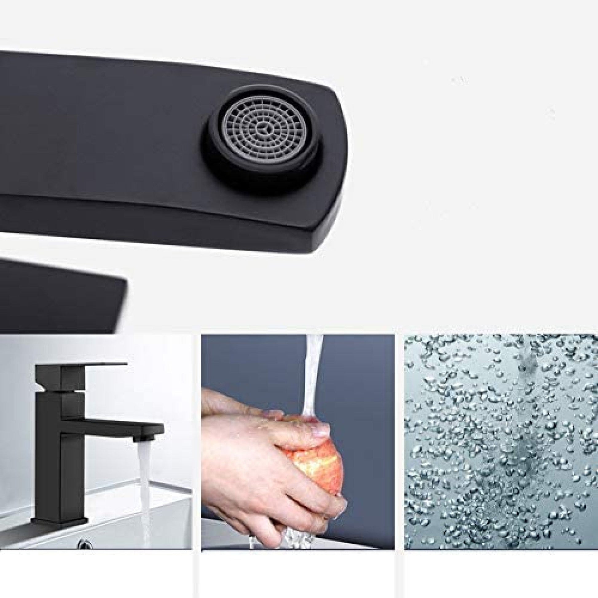 American Imaginations AI-34361 3" Black Unique Lead Free Brass Transitional Bathroom Sink Faucet