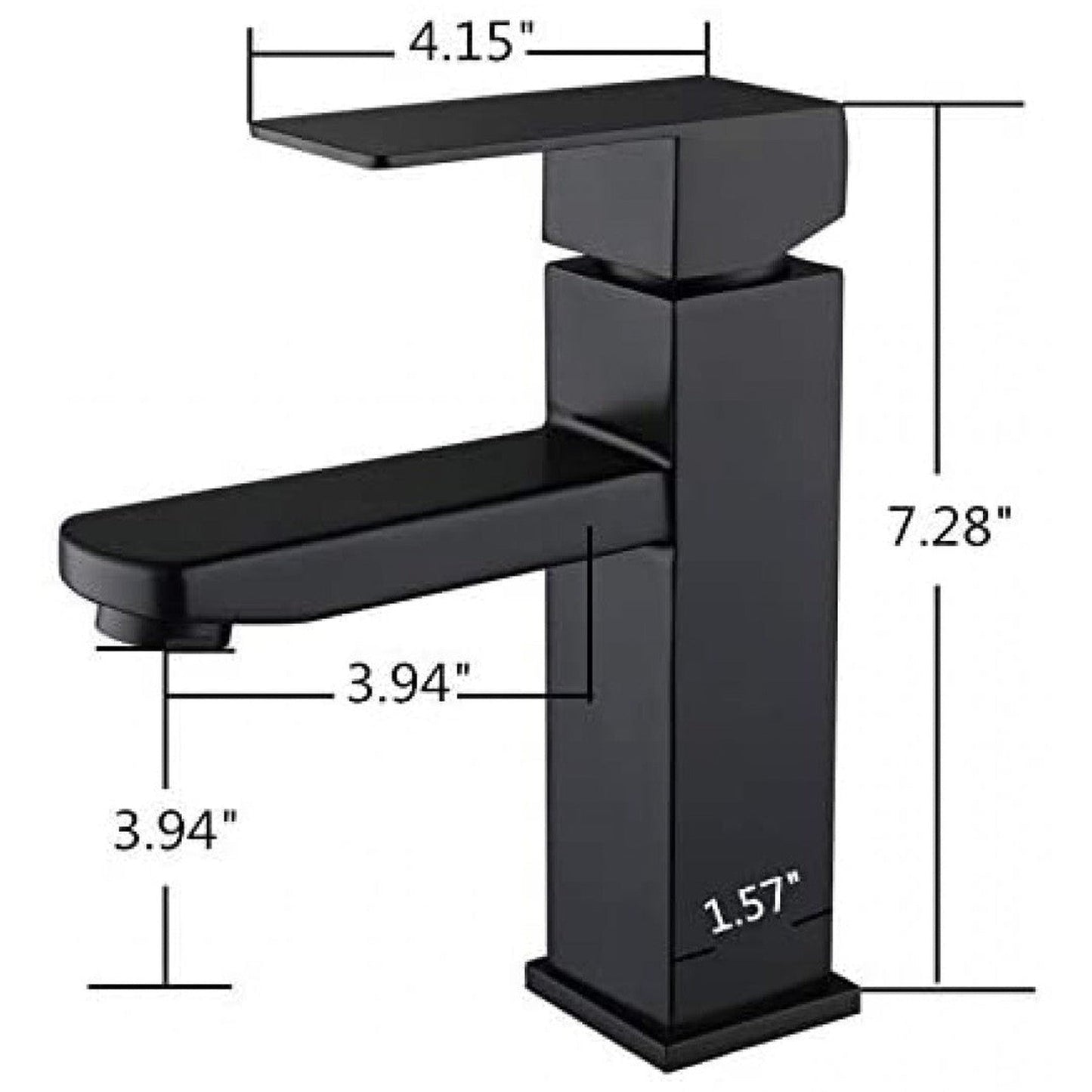 American Imaginations AI-34361 3" Black Unique Lead Free Brass Transitional Bathroom Sink Faucet