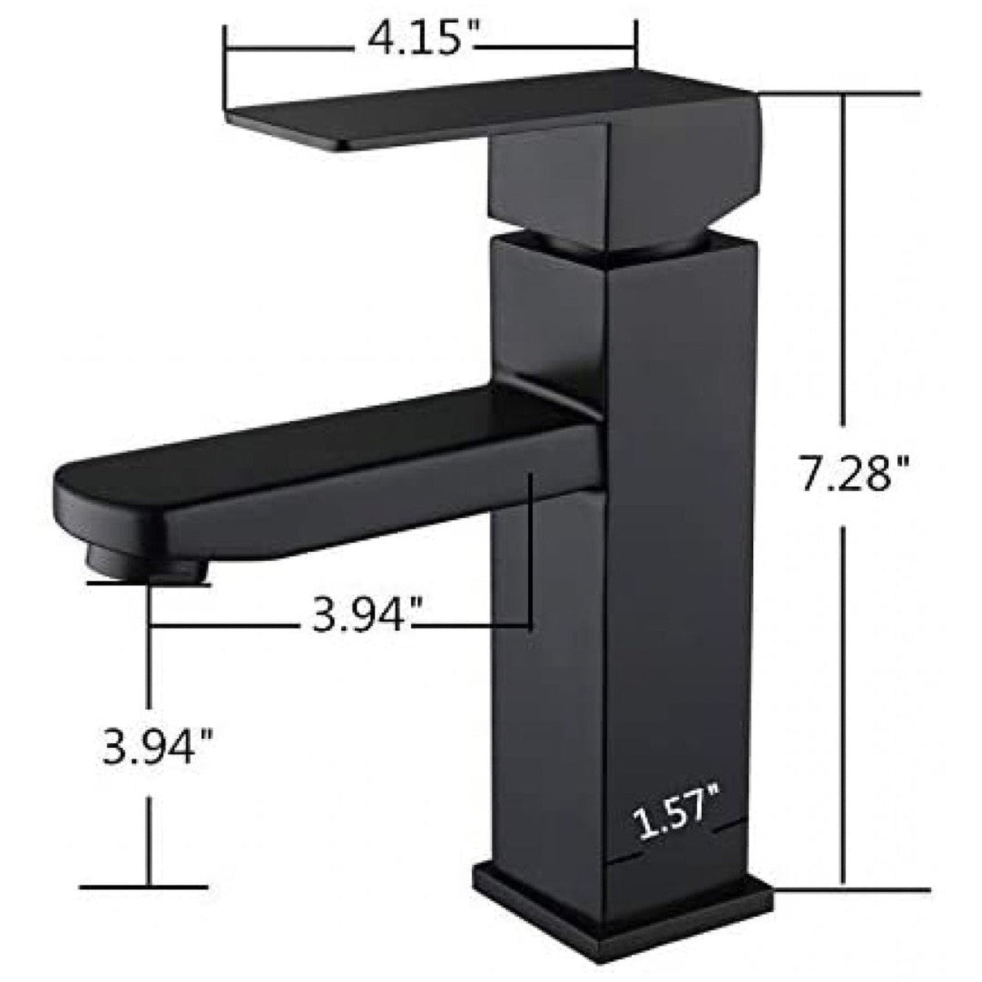 American Imaginations AI-34361 3" Black Unique Lead Free Brass Transitional Bathroom Sink Faucet